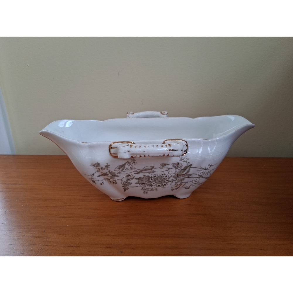 Adamantine Ironstone china. Gravy Boat. Antique. Late 1890s